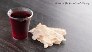 Communion table with bread and wine symbolising remembrance and unity in Christ