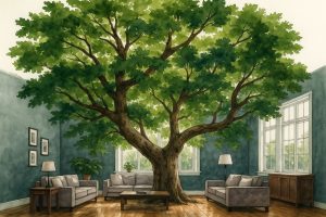 Let Him lead, and your home will grow like that tree in the lounge – strong, steady, and full of life.