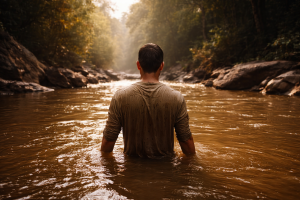 Man-in-river-during-golden-hour - Namaan test